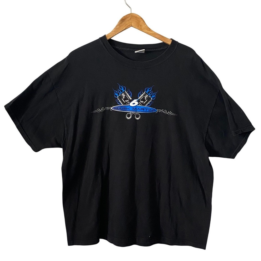 Mark Martin NASCAR #6 Racing T-Shirt Delta Magnum Weight 2XL Black